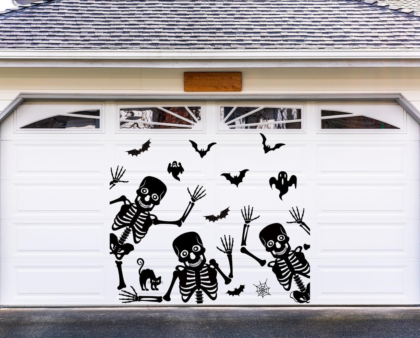 JarThenaAMCS 27Pcs Halloween Garage Decoration Magnet Dancing Skeleton Ghost Refrigerator Decals Black Magnetic Stickers for Party Home Door Car Dishwasher Decor