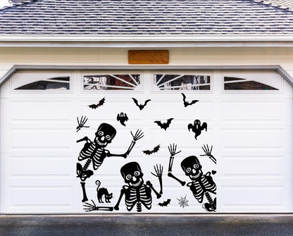 JarThenaAMCS 27Pcs Halloween Garage Decoration Magnet Dancing Skeleton Ghost Refrigerator Decals Black Magnetic Stickers for Party Home Door Car Dishwasher Decor