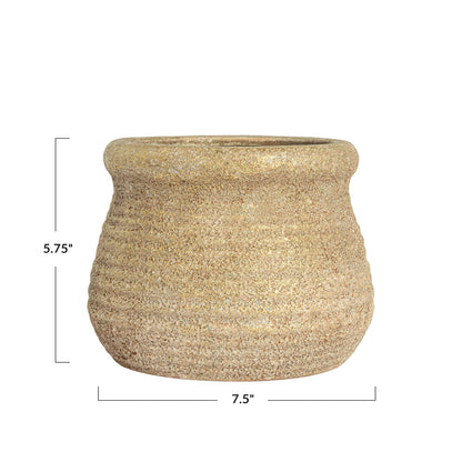 Creative Co-Op Round Volcano Terra-Cotta Planter, Gold