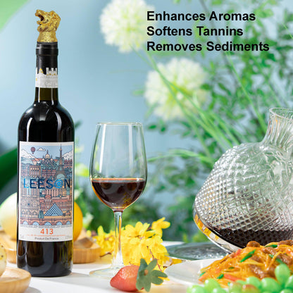 Qaoliffa Lion Head Wine Aerator Pourer Spout,White Wine Accessories Aeration Work with Wine Opener for Beginner Enthusiast,Liquor Bottle Pourers Wine Decanter