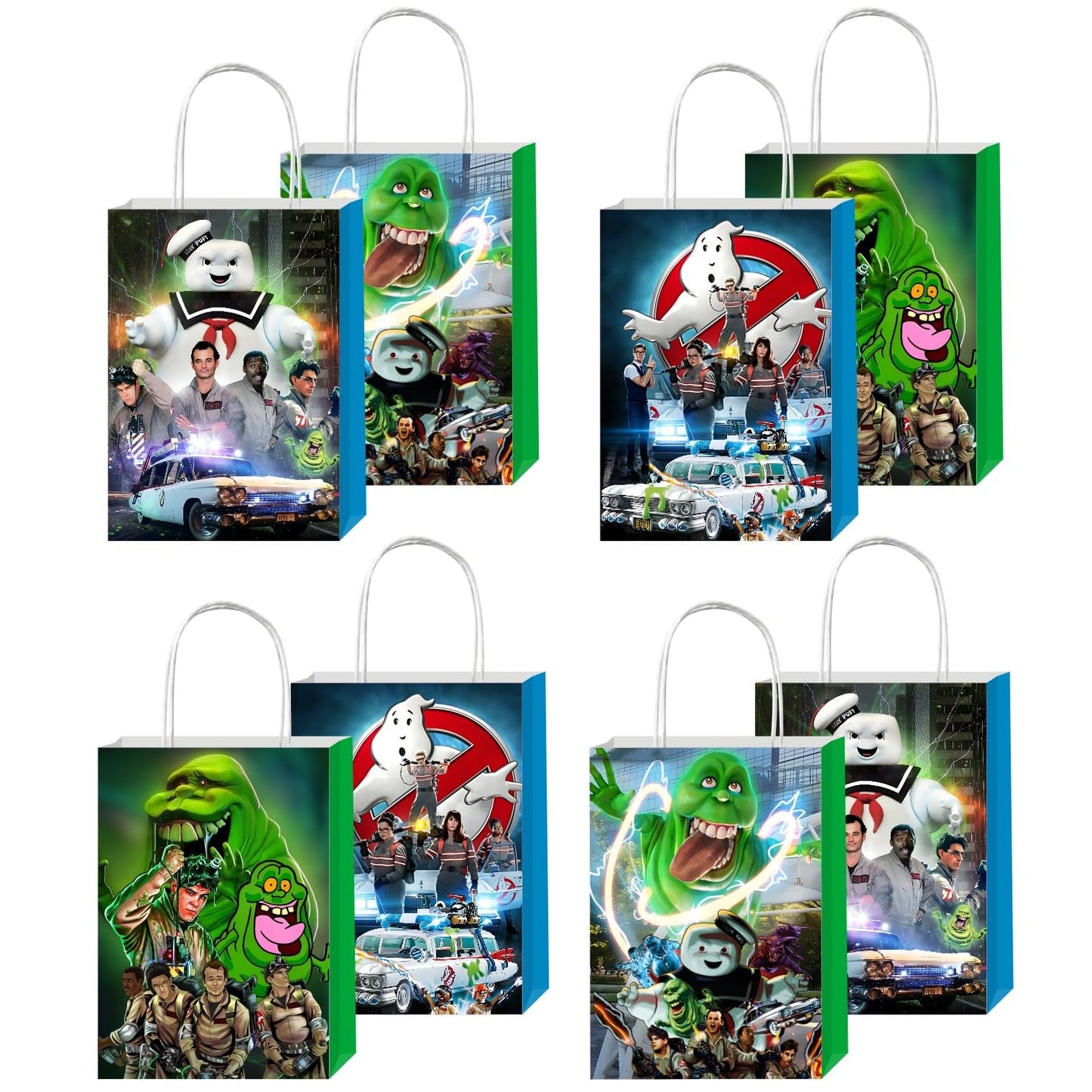 SDONY 12pcs Ghost Party Gift Bags with Handles, Ghost Birthday Party Supplies for Party Decorations