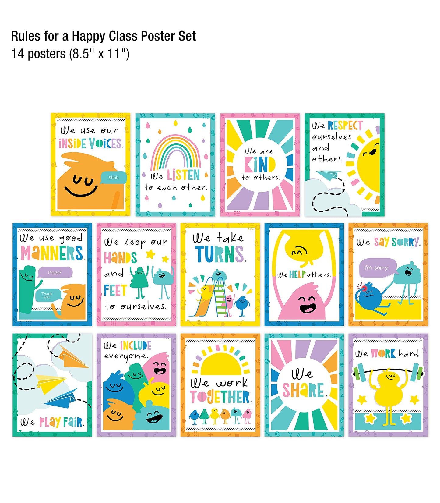 Carson Dellosa Happy Place 706PC Teacher Supplies, Calendar, Welcome Banner, Borders, Posters, Stickers, Name Labels for Kids and More Back to School Decorations for Bulletin Board and Classroom Decor