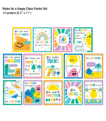 Carson Dellosa Happy Place 706PC Teacher Supplies, Calendar, Welcome Banner, Borders, Posters, Stickers, Name Labels for Kids and More Back to School Decorations for Bulletin Board and Classroom Decor