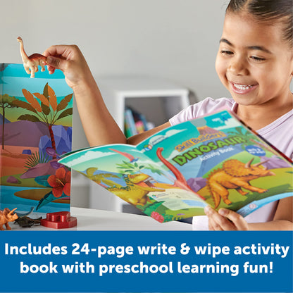 Learning Resources Skill Builders! Dinosaur Activity Set - 22 Pieces, Ages 4+, Critical Thinking, Math Manipulatives, Board Games, Preschool Activity Book, Jurassic toys