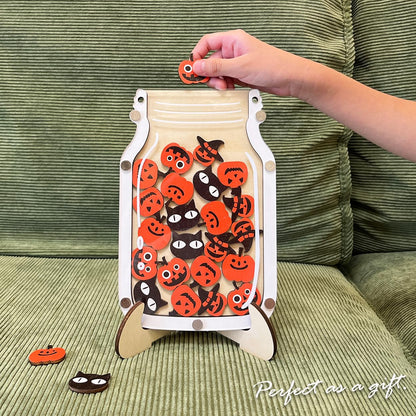 Magnetic Reward Jar for Kids, Classroom Reward System, Star Reward Jar, Incentive Good Behavior Responsibility Chart, Potty Training Rewards, Behavior jar for Boys Girls (Halloween)