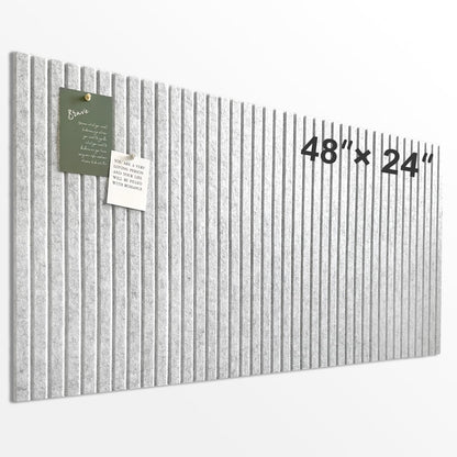 Large Cork Board for Office, 8 Pack Felt Wall Tiles with Slat Wall Paneling and Safe Removable Adhesive Tabs, Felt Bulletin Board Pin Board Cork Boards for Walls - Gray Marble