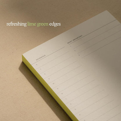 Daily and Weekly To-Do List Notepad – Desk Pad for Work and Study, Lime, 8x6 Inches