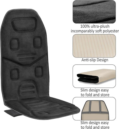 COMFIER Massage Seat Cushion with Heat - 10 Vibration Motors, Back Massager for Chair, （Vibration Massage Only, Not Shiatsu/Rolling,Massage Chair Pad for Back Ideal Gifts for Men, Women (Renew)