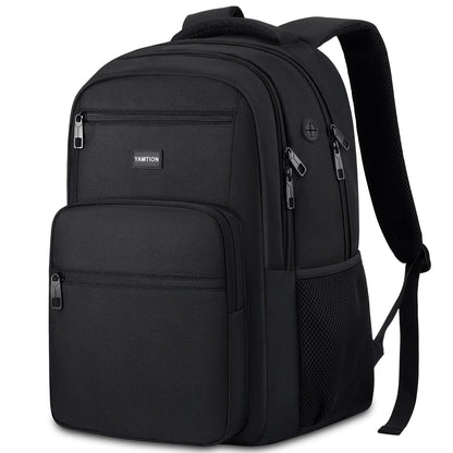 YAMTION Laptop Backpack for Men and Women, Black Backpack, School Backpack for Boys and Girls, Bookbag, Work Backpack Fits 15.6 Inch Laptop and Notebook