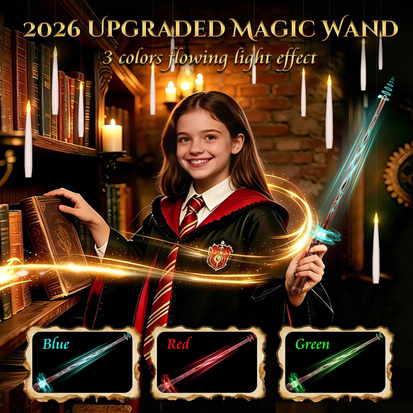 Floating Candles with Wand for Halloween Decorations: Upgraded 20Pcs Magic LED Hanging Floating Candle Battery Operated Flameless Candles with Timer for Birthday Gifts Halloween Party Indoor Décor
