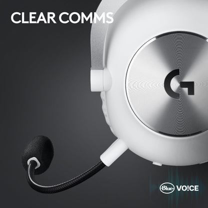 Logitech G PRO X 2 Lightspeed Wireless Gaming Headset: Wireless Gaming Headphones with Mic, 50mm Graphene Drivers, 2.02.0—7.1 Surround, Bluetooth/USB/3.5mm Aux, for PS4/PS5/PC/Nintendo Switch - White