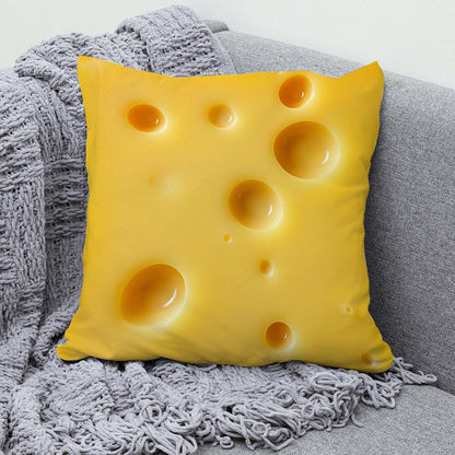 decorbox Cheese Lover 18x18 Inch Funny Throw Pillow Cover, Foodie Food Decorative Cushion Case, Home Kitchen Room Decor Chef Baker Hostess Mom Wife Sister Her Kid Boy Girl Pet Gift Novelty Pillowcase