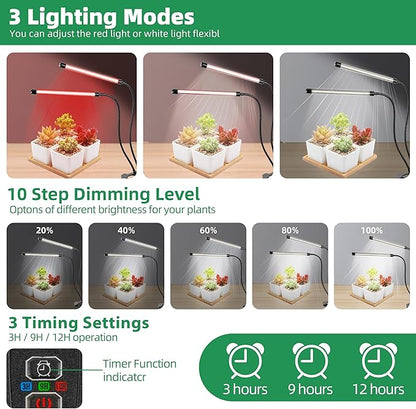 EWPJDK Grow Light 6500K Full Spectrum Plant Grow Lights 84 LED Plant Light with Clip Grow Lamp for Indoor Plants Growing Lamps（2PCS）