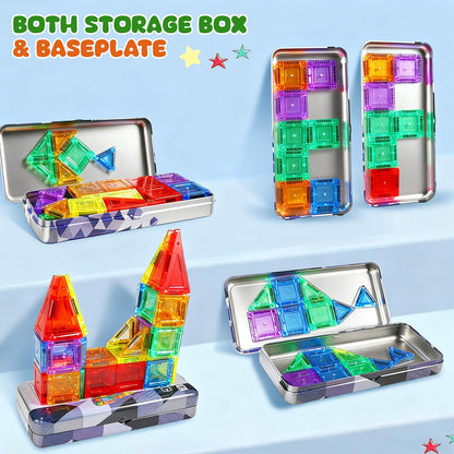 Ufilni Magnetic Tiles, 70pcs Building Blocks with Storage Case, Toddler Toys Magnetic Blocks, Toys for Ages 3-5 4-8 Boys Girls,for Preschool Learning Birthday