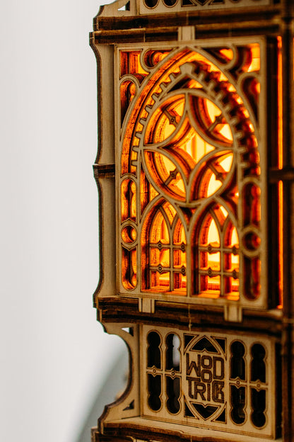 Wood Trick Antique Lantern Luminous LED 3D Wooden Puzzles for Adults to Build - 2-Mode Lighting - Engineering DIY Project Mechanical 3D Puzzle Model Kits for Adults