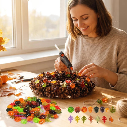 HappyFiller Fall Vase Filler Decorative Acrylic Pumpkins Squirrel Acorns Leaves Gems 15 Styles 88 PCS for Party Table Scatters,Harvest Thanksgiving Craft,Sensory Bin Fillers,Home Decor