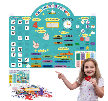 CHEFAN Alphabets Letters and Numbers Felt Board Pieces, 36 * 27 inches, Toddlers ABC Learning Toys, Uppercase Lowercase, Classroom Educational Learning Play Kit Wall Hanging Gift for 3 Years +