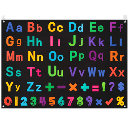WATINC ABC Learning Felt Board Set - 151Pcs Large 41x30 Inch Flannel Letters Numbers Math Symbols Kit, Preschool Educational Toy for Toddlers Classroom Homeschool