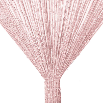Atsweetlife Door String Curtain Doorway Beads Curtains,Hanging Room Divider Beaded Decor Hippie Glitter Fringe Panel Closet Window Doors Sequin Sheer Boho Doors Tassel (Pink)