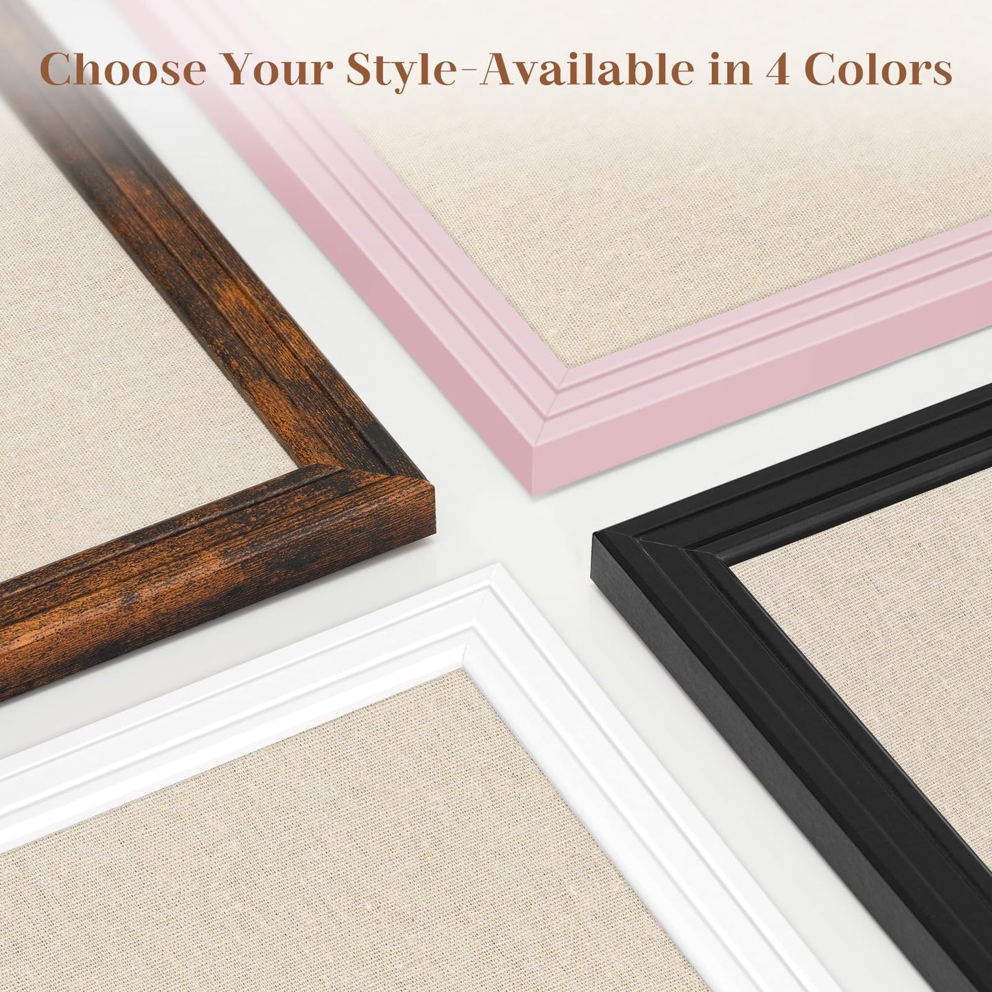 DOLLAR BOSS Linen Bulletin Board 36" x 24", Decorative Cork Boards for Walls with White Wood Frame, Premium Fabric Pin Board for Office, Home & School Room Decor, Pink