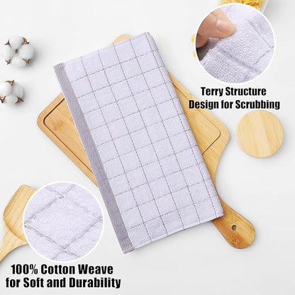 Homaxy 100% Cotton Terry Kitchen Dish Cloths, Ultra Soft and Absorbent Dish