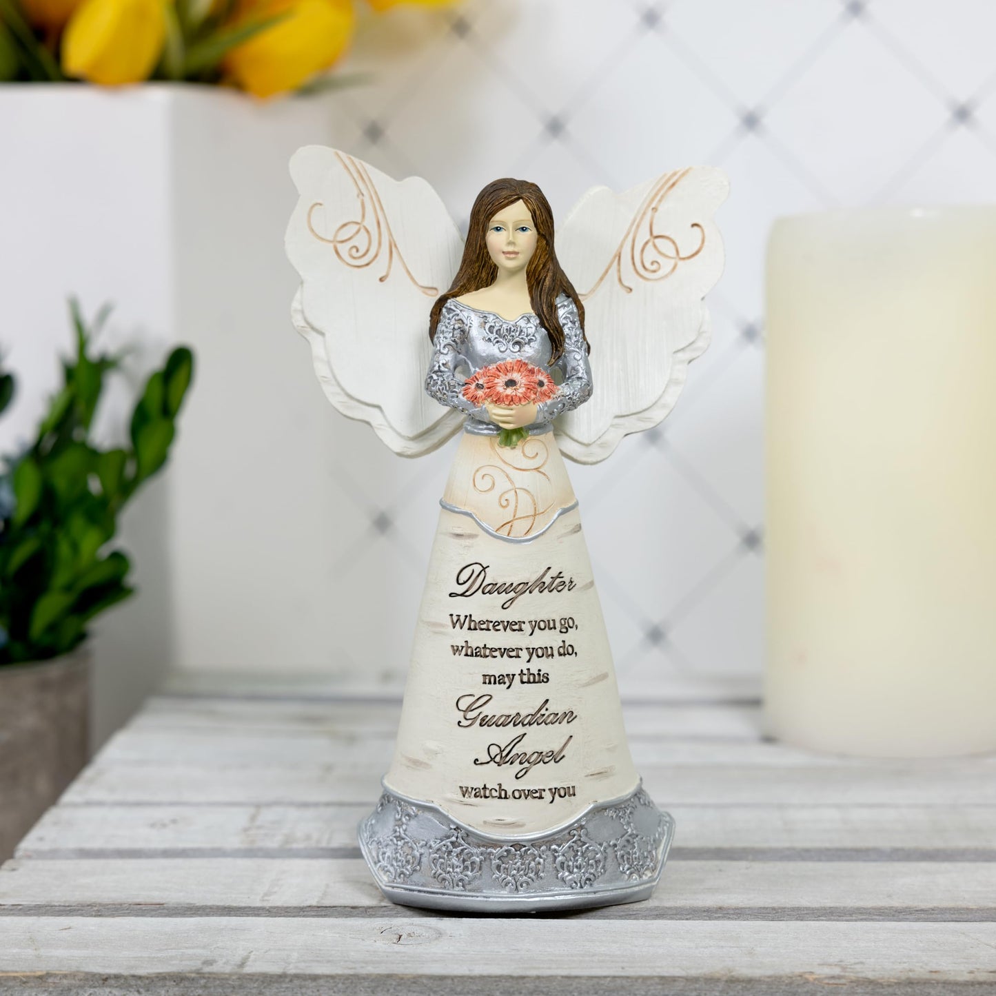 Pavilion Gift Company Elements Daughter Guardian Angel Figurine, 6", Red