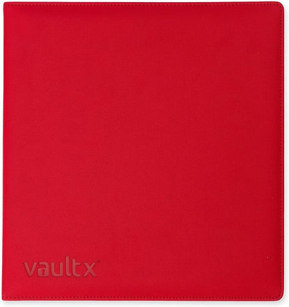 Vault X Large Ring Binder, 900 Cards, fits 9 Pocket Pages, Exo-Tec Material, 3 D-Ring Folder, for Trading Cards (Red)