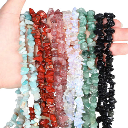 LAIDANLA White Opalite 400pcs Natural Chip Stone Beads 5-8mm Healing Crystal Irregular Gemstones Drilled DIY Loose Rocks Bead Crystal for Bracelet Earrings Necklace Jewelry Making Crafting