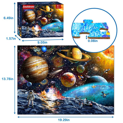 Puzzles for Kids Ages 8-10 Year Old - Solar System Planets, 200 Pieces Spacewalk Jigsaw Puzzles for Kids Ages 6-8, Learning Educational Toys for Boys and Girls