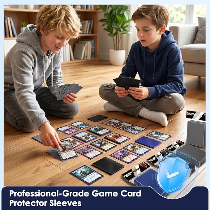500 Pcs Card Sleeves for Trading Card, Matte Card Sleeves Deck Card Protectors Compatible with Baseball Cards, Sports Cards, Game Cards (Grey)