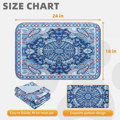 KOOLTAIL Washable Pee Pads for Dogs, 2 Pack Super Absorbent Reusable Puppy Training Pads Waterproof, Nonslip and Leak-Proof Dog Pee Pads, Large Pet Mats Whelping Pads for Floor, Crate, Blue 24"x36"