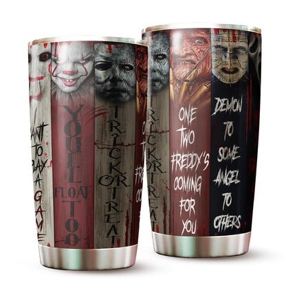 AstralWardrobe Horror Tumbler - Halloween Coffee Cup - Gifts for Men, Women on Birthday, Christmas - Horror Decorations - 20 Oz