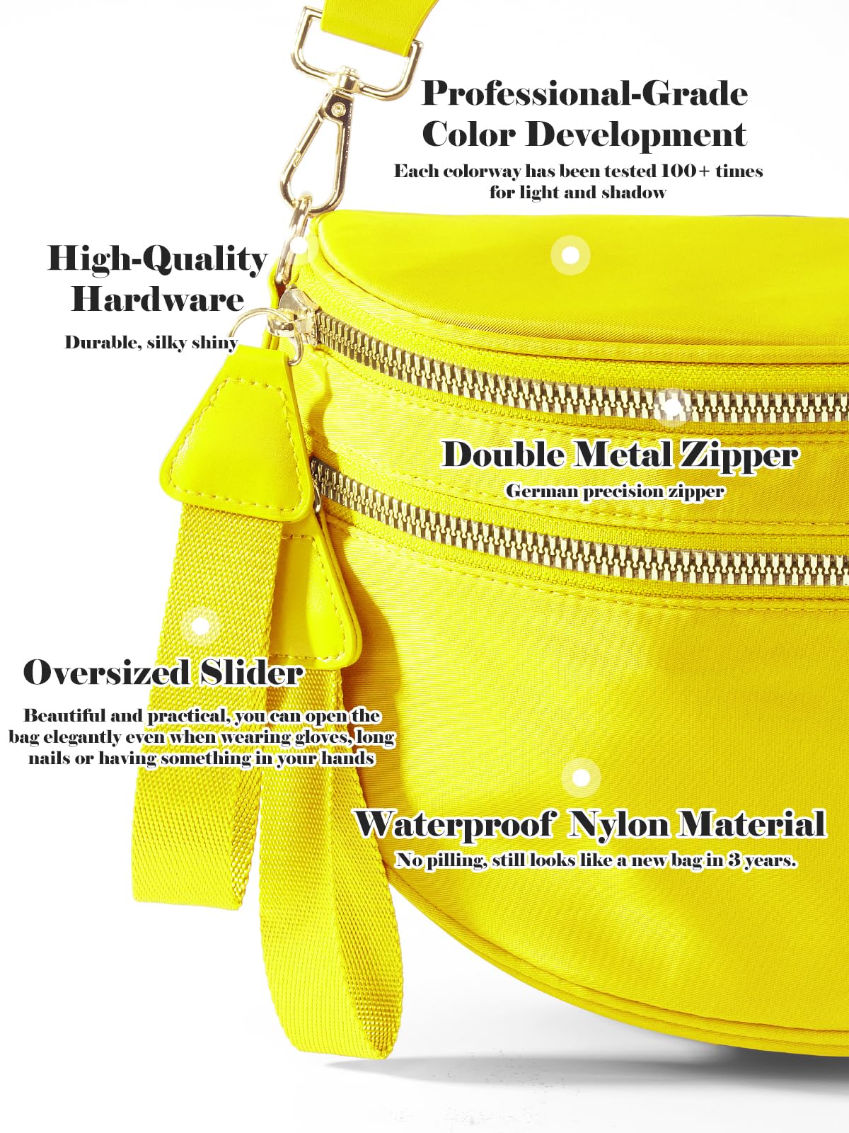 Pure Colour Crossbody Bag Bum Bag for Women,Spacious Purse Fanny Packs Belt Bag,Oversized Bum Bag (Colour Bum Bag-Beige)