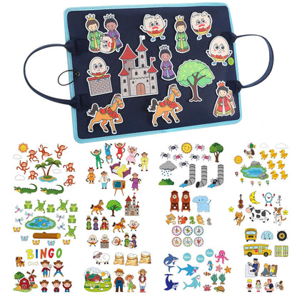 SmoothNovelty 12 Pack Flannel Felt Board Stories Set with a Foldable Board for Preschool Activities Boys Girls(Nursery Rhymes)