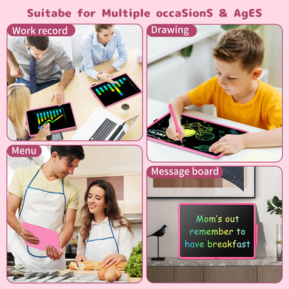 20 Inch LCD Writing Tablet for Kids, Children's Art Toys, Educational and Learning Drawing Kits, Birthday Gifts for Boys and Girs Aged 3-12+, Pink