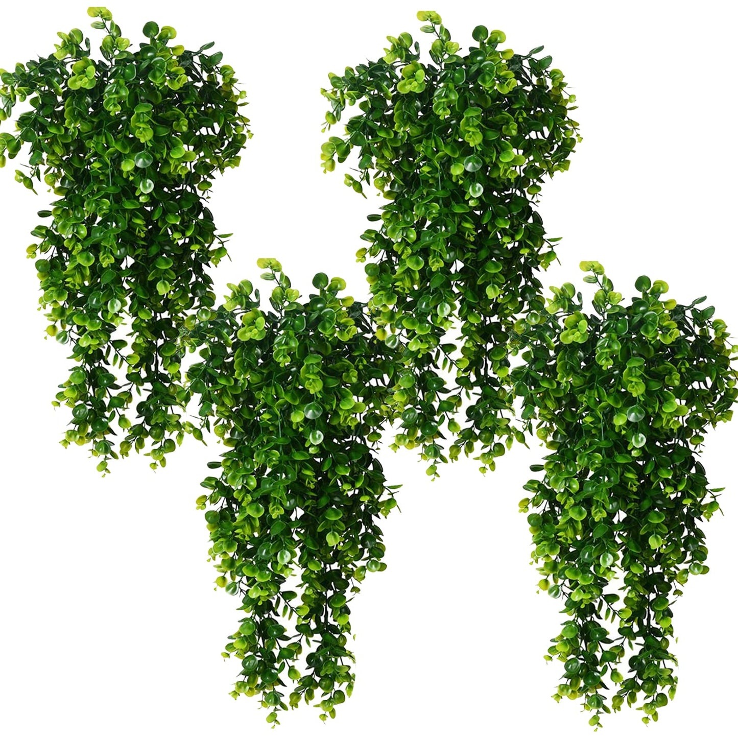 Toprooms Hanging Fake Plants,4 Pcs Faux Eucalyptus Leaf Greenery Vine Plant Faux Plants Fake Ivy Room Decor Home Garden Wedding Party Indoor Outdoor Decorations (Vine)