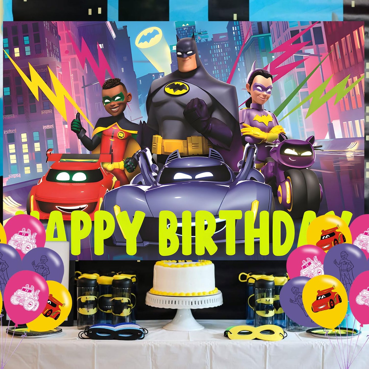 Wheels of Bat Backdrop 5x3 Vinyl Wheels of Bat Birthday Party Supplies Photography Background Picture Photoshoot Cake Table Decor Banner Shoot Drapes Poster