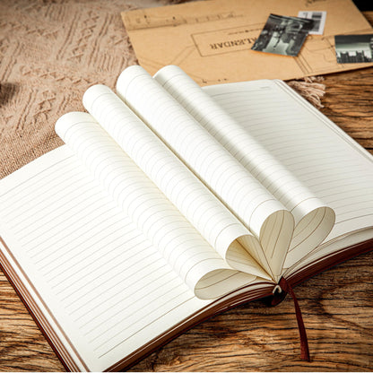 CAGIE Lined Journal for Men Soft Cover Notebook Leather Journals for Writing, 180 Lay Flat Vintage Mens Journal Personal Diary, 5.7'' X 8.3'', Dark Green
