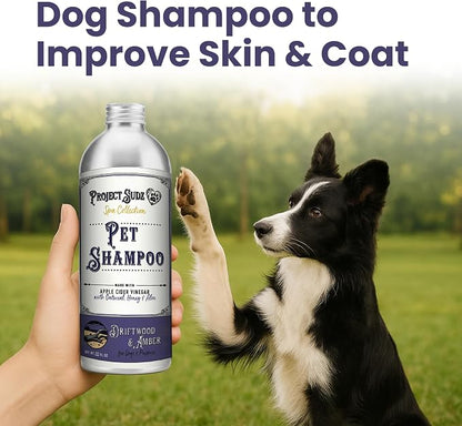 Project Sudz Spa Collection Liquid Shampoo – Driftwood & Amber | Natural Pet Shampoo for Dogs & Cats | Eco-Friendly, Gentle, Non-Toxic, Made in USA