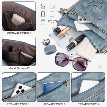 KITEVIUN Medium Crossbody Bags for Women Trendy, Women's Butterfly Shoulder Handbags with Tassel