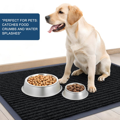 OLANLY Front Door Mat Indoor Outdoor Entrance, Waterproof Heavy Duty Doormat, Fade Resistant, Low Profile, Easy Clean Patio Porch Welcome Floor Mats for Entry, 35x23, Black