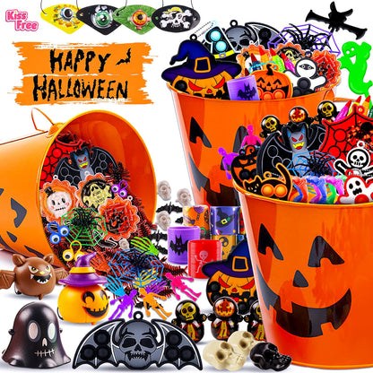 KissFree 500 PCS Halloween Party Favors for Kids, Halloween Toys Bulk, Halloween Goodie Bag Fillers, Non-Candy Treats for Kids, Classroom Prizes