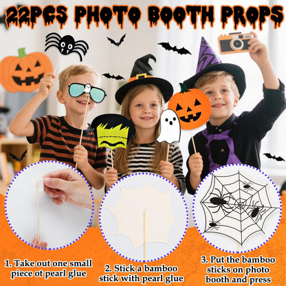 110Pcs Halloween Party Decorations, Horror Halloween Party Supplies Include Banner, Boo Balloons Hanging Swirls Photo Props Spider Wed Candy Gift Bags for Scary ScreamDecorations Indoor