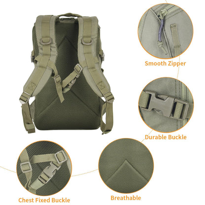 PAIWPHLI Small Tactical Backpack Military Daypack 12L Molle Bag Rucksack Army Daypack for Outdoor,Hiking,Camping,Travel (Green)
