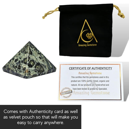 Amazing Gemstone Kambaba Jasper Pyramid Crystal Healing Stones - 1" Great Pyramid Figurine of Natural Stone Pyramid for Meditation, Reiki, Chakra Balancing and Crystal Pyramids Grid
