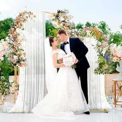 DOYXC Metal Arch Backdrop Stand, 7.2FT+6FT Wedding Arch Frame, Balloon Arch Backdrop Stand Set of 2, Gold Wedding Arch Backdrop Stand for Wedding Birthday Party Baby Shower Graduation Ceremony Decor