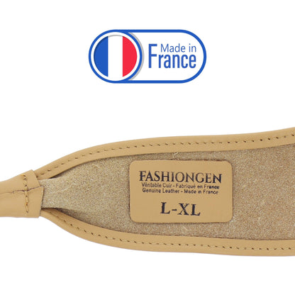 FASHIONGEN - Woman Italian leather Obi belt, CASSIANE - Beige, 3XL