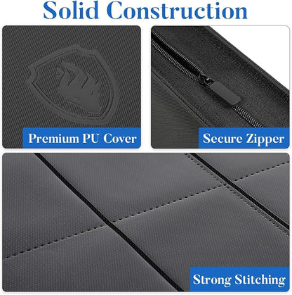 Fabmaker Top Load Binder Holds 360 Cards, Portable Card Binder with Retractable Handle, Side Loading Trading Card Storage for 3"x4" Hard Card Sleeves, Collectible Case for Game Sport Cards, Royal Blue