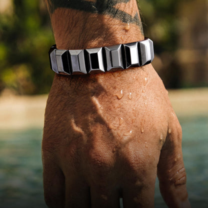DONYUDE Fathers Day Bracelets Gifts for Husband Hematite Bracelet for Men Birthday Anniversary Jewelry Gifts for Husband Black Hematite Grounding Bracelet Reignite Masculine Energy Motivational Gift
