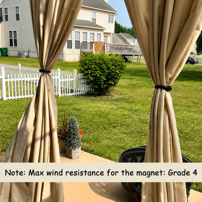 Porlau 4 Pack Strong Magnetic Curtain Tiebacks Outdoor Elegant Decorative Tie Backs Modern Rope Tiebacks for Drapes Window Curtain Holdbacks for Draperies- Black